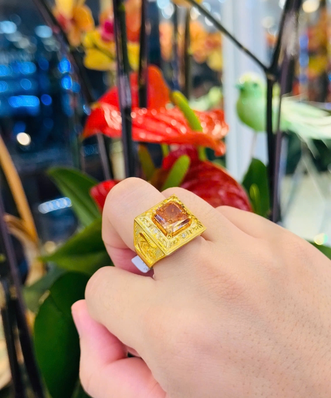 Nhẫn Nam Hột Nam Phi Hột Trà 