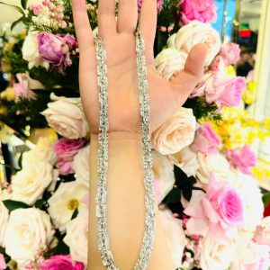 dây xoắn vuông kim cương xi trắng